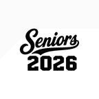 Black text 'Seniors 2026' on a white background